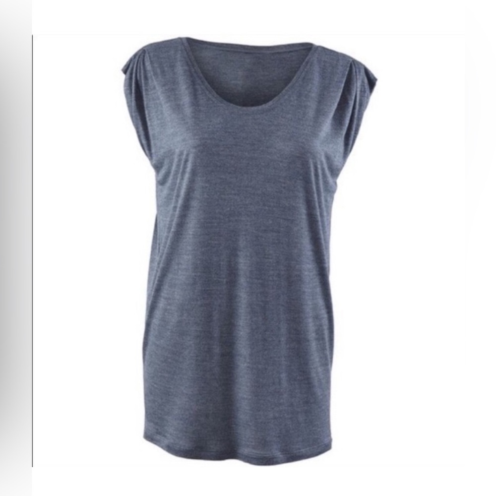 CAbi U neck indigo tee